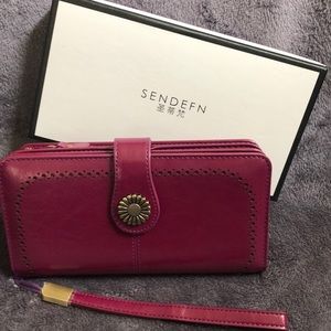Sendefn Plum Leather Wallet